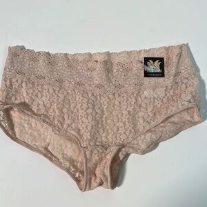 WACOAL NWT Beige Lace Boy Short  SZ 7-L Intimates Vacation, Neutral